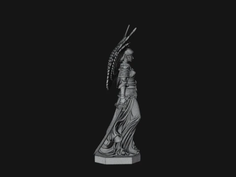 Winged Angel Warrior Woman Statue Design 2 - 3D Print Model 3D Print Model