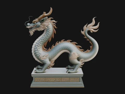 Chinese Dragon Statue Design 2 - 3D Print Model 3D Print Model