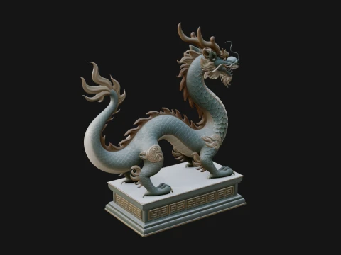 Chinese Dragon Statue Design 2 - 3D Print Model 3D Print Model