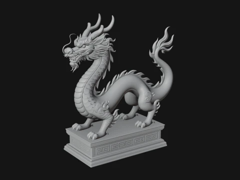 Chinese Dragon Statue Design 2 - 3D Print Model 3D Print Model