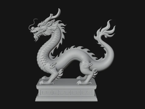 Chinese Dragon Statue Design 2 - 3D Print Model 3D Print Model