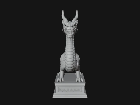 Chinese Dragon Statue Design 2 - 3D Print Model 3D Print Model