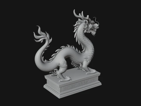 Chinese Dragon Statue Design 2 - 3D Print Model 3D Print Model