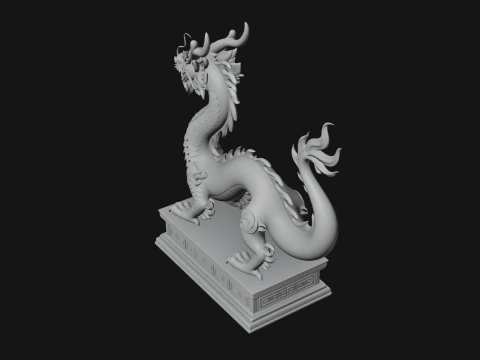 Chinese Dragon Statue Design 2 - 3D Print Model 3D Print Model
