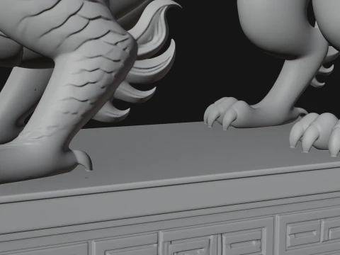 Chinese Dragon Statue Design 2 - 3D Print Model 3D Print Model