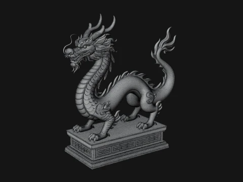 Chinese Dragon Statue Design 2 - 3D Print Model 3D Print Model