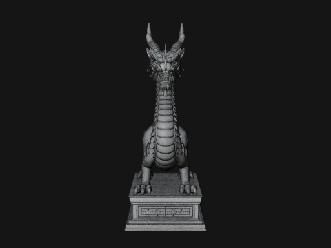 Chinese Dragon Statue Design 2 - 3D Print Model 3D Print Model
