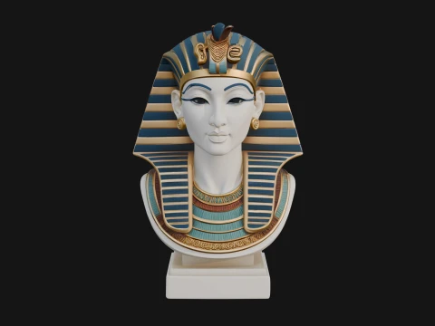 Pharaoh Nemes Bust Statue Design 2 - 3D Print Model 3D Print Model