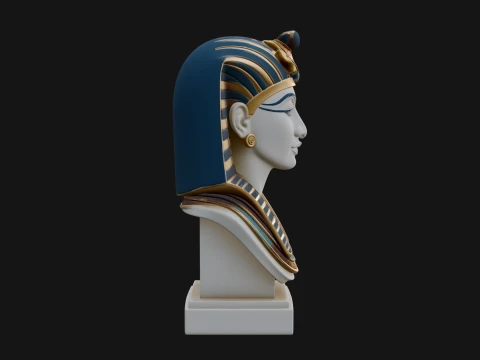 Pharaoh Nemes Bust Statue Design 2 - 3D Print Model 3D Print Model