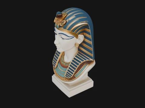 Pharaoh Nemes Bust Statue Design 2 - 3D Print Model 3D Print Model