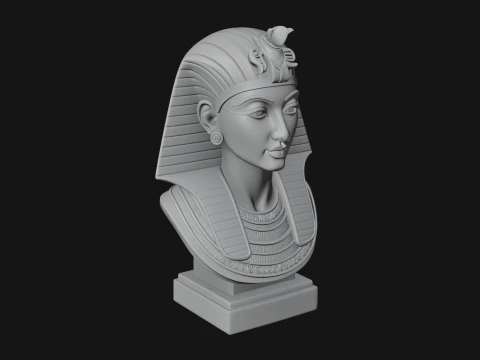 Pharaoh Nemes Bust Statue Design 2 - 3D Print Model 3D Print Model