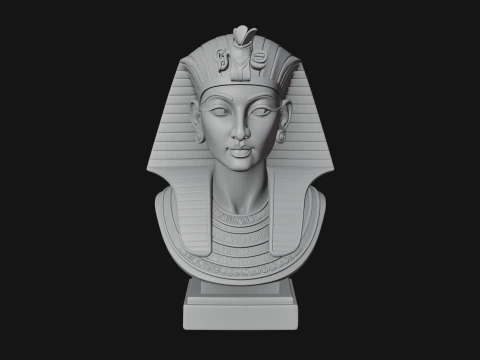 Pharaoh Nemes Bust Statue Design 2 - 3D Print Model 3D Print Model
