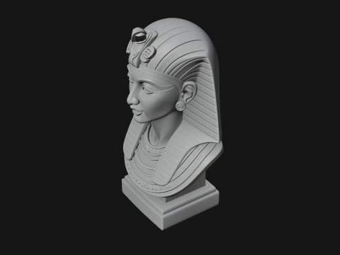 Pharaoh Nemes Bust Statue Design 2 - 3D Print Model 3D Print Model