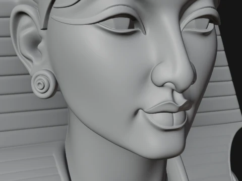 Pharaoh Nemes Bust Statue Design 2 - 3D Print Model 3D Print Model