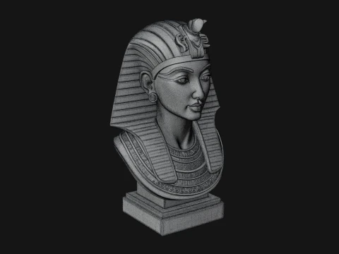 Pharaoh Nemes Bust Statue Design 2 - 3D Print Model 3D Print Model