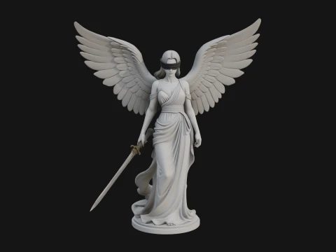 Winged Angel Woman Statue Design 3 - 3D Print Model 3D Print Model