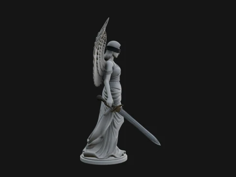 Winged Angel Woman Statue Design 3 - 3D Print Model 3D Print Model
