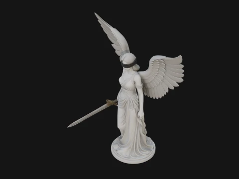 Winged Angel Woman Statue Design 3 - 3D Print Model 3D Print Model