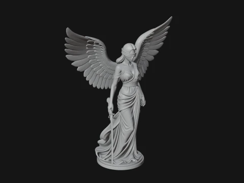 Winged Angel Woman Statue Design 3 - 3D Print Model 3D Print Model