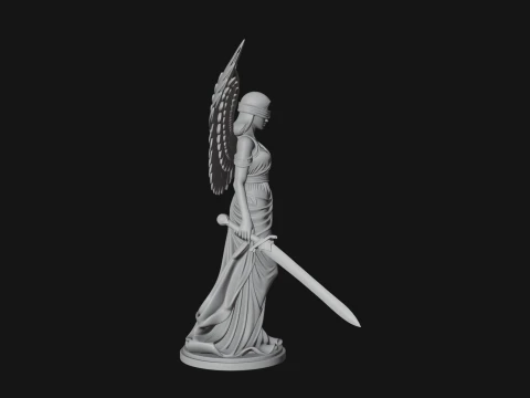 Winged Angel Woman Statue Design 3 - 3D Print Model 3D Print Model