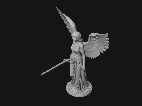 Winged Angel Woman Statue Design 3 - 3D Print Model 3D Print Model
