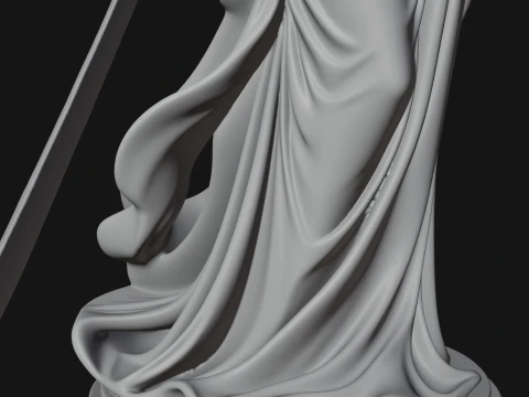 Winged Angel Woman Statue Design 3 - 3D Print Model 3D Print Model