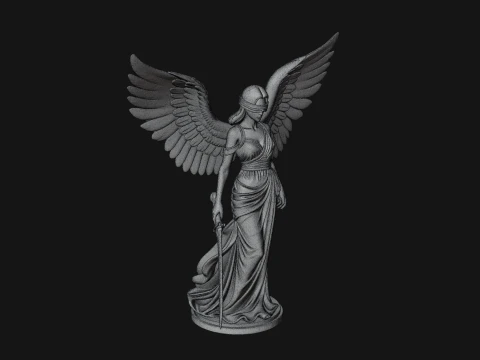Winged Angel Woman Statue Design 3 - 3D Print Model 3D Print Model