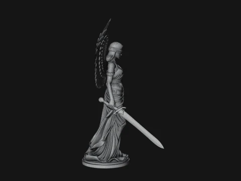 Winged Angel Woman Statue Design 3 - 3D Print Model 3D Print Model