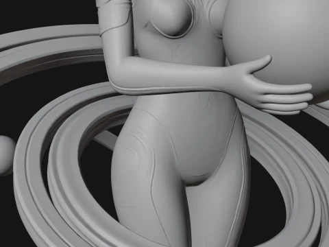 Figure Holding Globe Statue Design 3 - 3D Print Model 3D Print Model