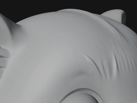 Floral Chibi Tiger Statue Design 3 - 3D Print Model 3D Print Model