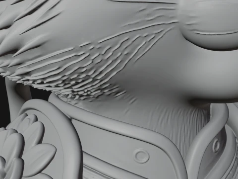 Floral Chibi Tiger Statue Design 3 - 3D Print Model 3D Print Model
