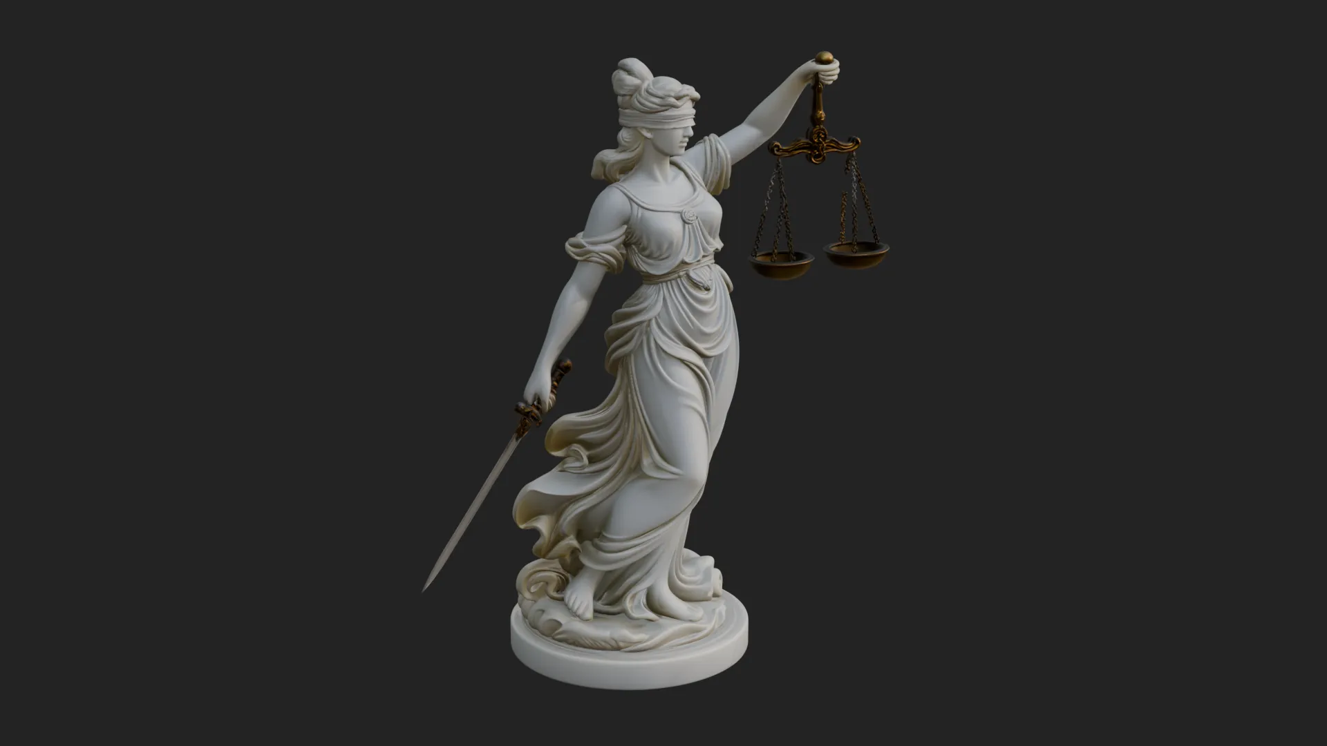 Lady Justice Statue Design 2 - 3D Print Model 3D Print Model .c4d .max .obj .3ds .fbx .stl .blend 