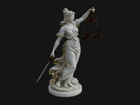 Lady Justice Statue Design 2 - 3D Print Model 3D Baskı Modeli