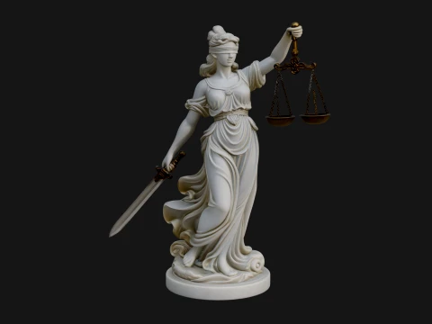 Lady Justice Statue Design 2 - 3D Print Model 3D Print Model