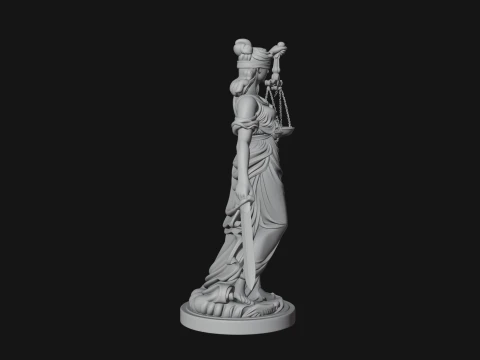 Lady Justice Statue Design 2 - 3D Print Model 3D Print Model