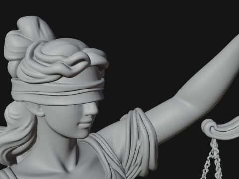 Lady Justice Statue Design 2 - 3D Print Model 3D Print Model