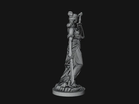 Lady Justice Statue Design 2 - 3D Print Model 3D Print Model