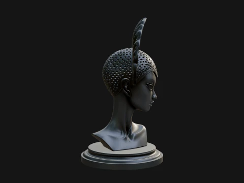 Shell Crown Woman Bust Statue Design 4 - 3D Print Model 3D Print Model