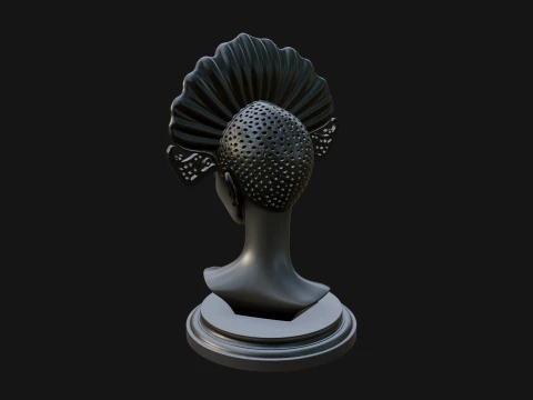 Shell Crown Woman Bust Statue Design 4 - 3D Print Model 3D Print Model