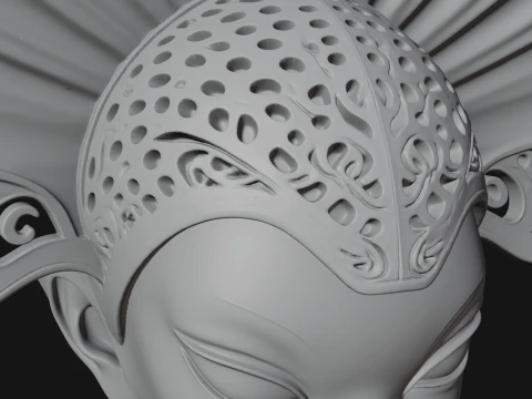 Shell Crown Woman Bust Statue Design 4 - 3D Print Model 3D Print Model
