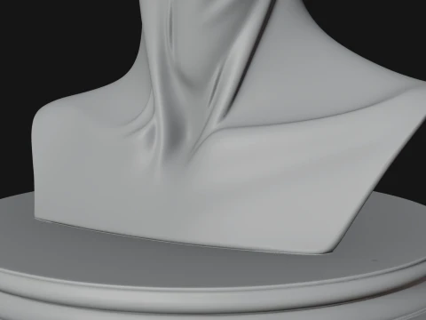 Shell Crown Woman Bust Statue Design 4 - 3D Print Model 3D Print Model