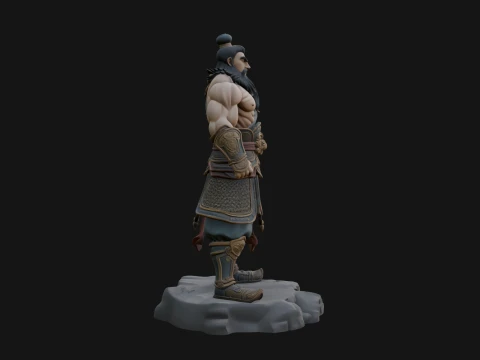 Chinese General on Rock Statue Design 3 - 3D Print Model 3D Print Model