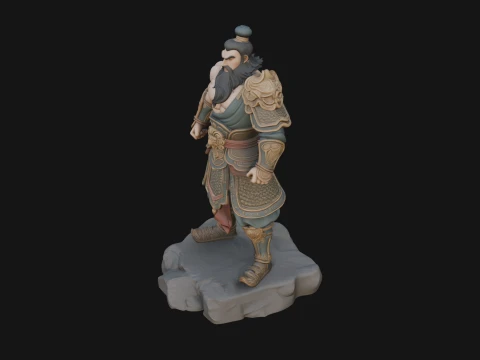 Chinese General on Rock Statue Design 3 - 3D Print Model 3D Print Model