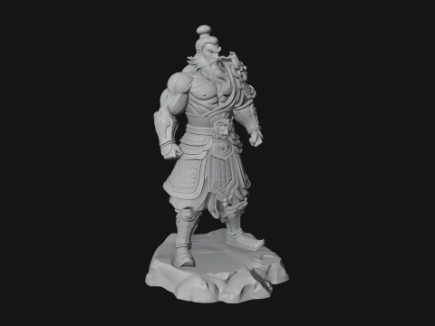 Chinese General on Rock Statue Design 3 - 3D Print Model 3D Print Model