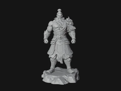 Chinese General on Rock Statue Design 3 - 3D Print Model 3D Print Model