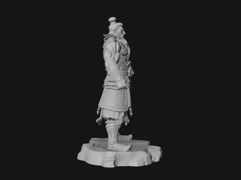Chinese General on Rock Statue Design 3 - 3D Print Model 3D Print Model