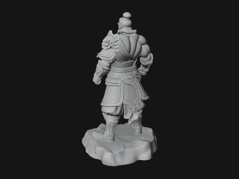 Chinese General on Rock Statue Design 3 - 3D Print Model 3D Print Model