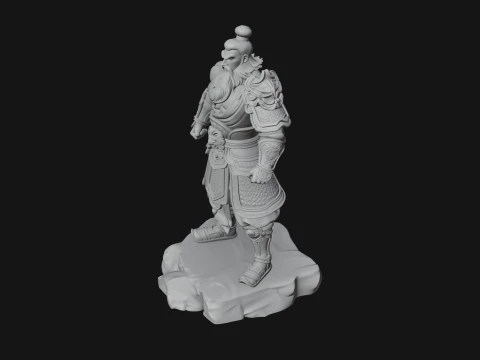 Chinese General on Rock Statue Design 3 - 3D Print Model 3D Print Model