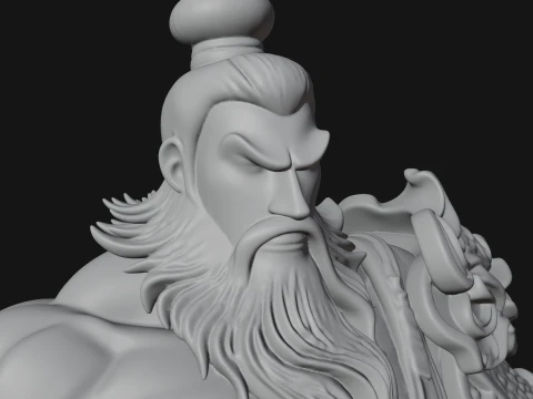 Chinese General on Rock Statue Design 3 - 3D Print Model 3D Print Model
