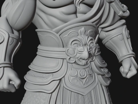 Chinese General on Rock Statue Design 3 - 3D Print Model 3D Print Model